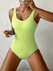 2024 European & American Multi-Color Candy One-Piece Women's Swimsuit In New Wrinkled Fabric