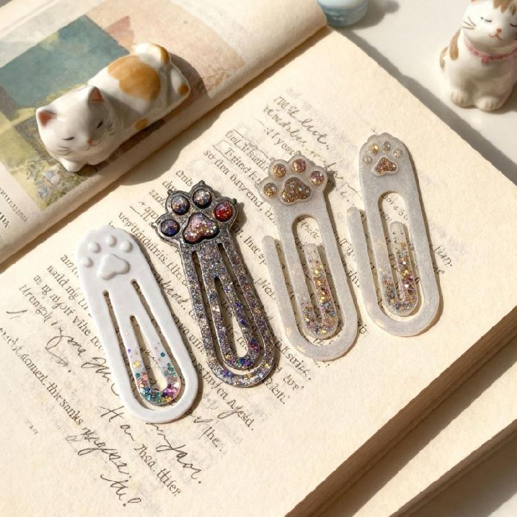 Portable Cats Themed Book Clips Moulds Gifts Casting Molds for Office School Use Soft Silicone Page Holder Accessories