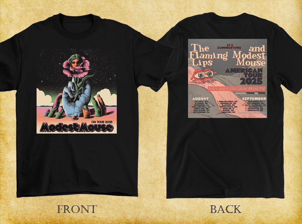 2 sides 2026 Summer Tour The Flaming Lips Modest Mouse Shirt S-5XL E2324 S