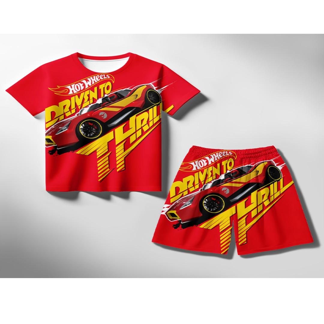 

Гоночный грузовик новый детский комплект футболок с короткими рукавами с 3D-печатью Miniso модная мультяшная летняя одежда для мальчиков вечеринка для девочек 140 cm