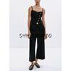 Fall New Women's Clothing Fashion Style A- Line Hem Sling Button V Neck Spaghetti Strap Tops 8324696