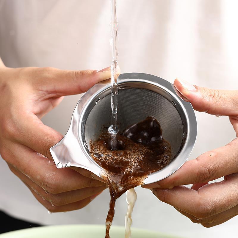 Coffee Filter Double Layer 304 Stainless Steel Coffee Filter Reusable Holder Pour Over Coffees Dripper Mesh Coffee Accessories