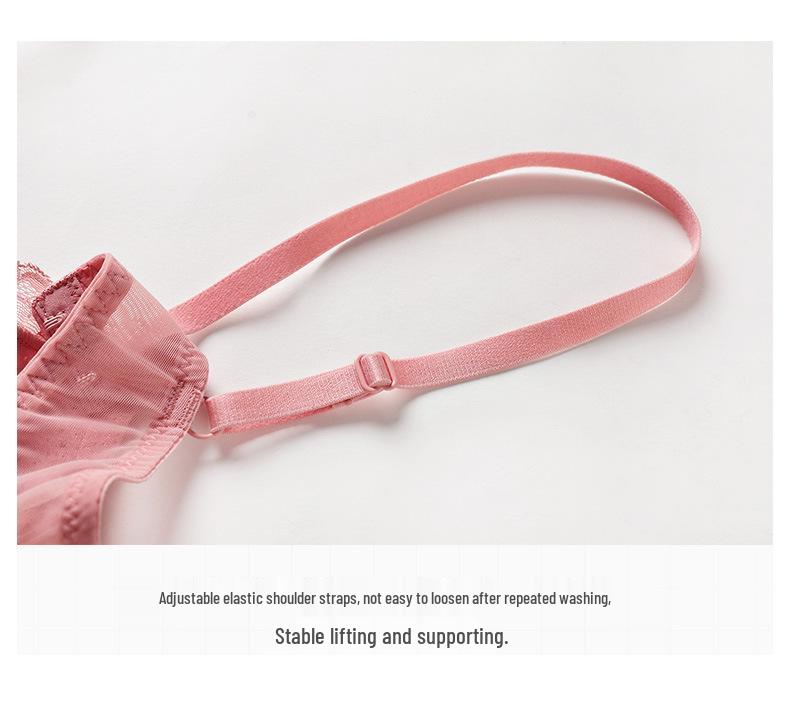 Breathable Lace Push-Up Bra Set: Underwire Support, Minimizing for Large, Lifting for Small Busts