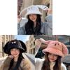 Korean Style Plush Rabbit Ears Bucket Hat With Warm Windproof Function For Outdoor Winter Wear