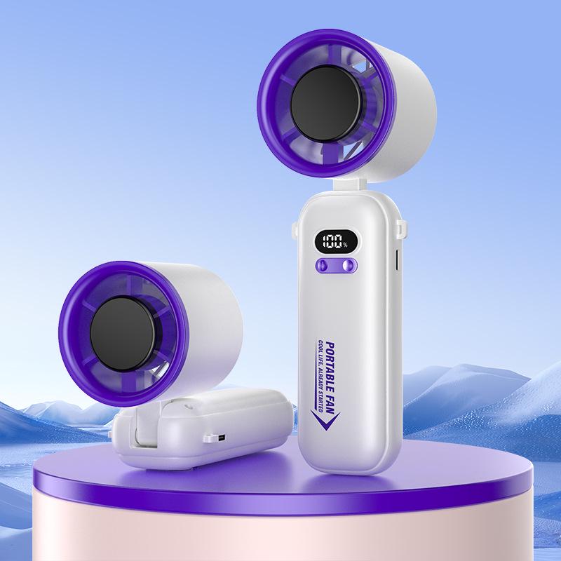 2026 High-Speed Rechargeable Handheld Turbo Fan with Digital Display - Portable Outdoor Use