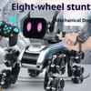 Eight Wheeled RC AI Robot Silver Remote Control Toy Dog Remote Control Robot  Children's Gift