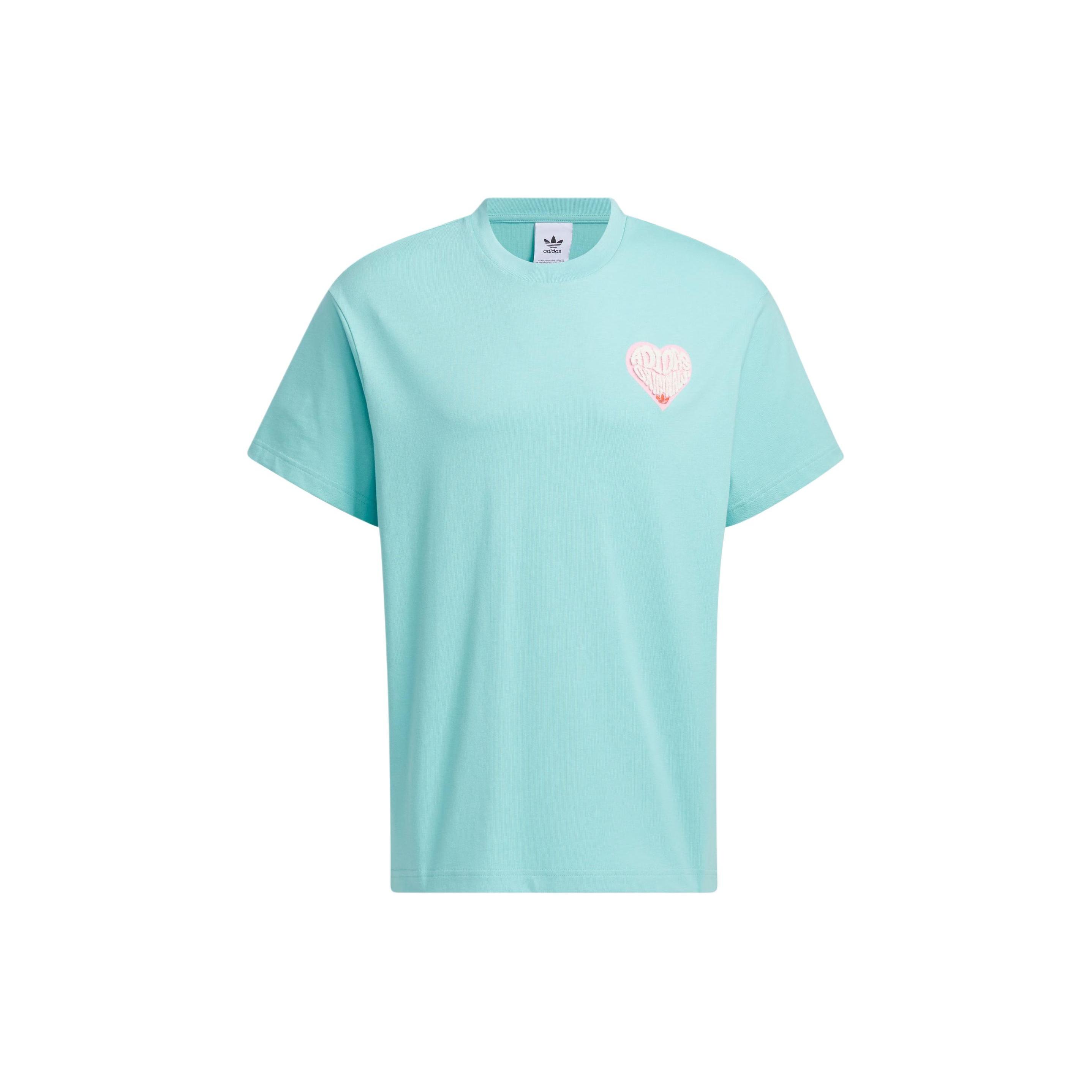 adidas originals V-Day Short Sleeve T-Shirt (Gender Neutral) Asia Sizing Blue Men s JE3471 XL