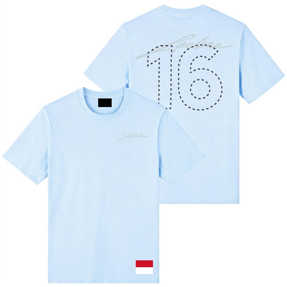 חולצת טי SIGNATURE TEE Charles No.16 Leclerc חולצת טריקו צווארון עגול חולצות טי קיץ שרוול קצר עיצוב אופנתי הדפסה גרפית מרצ' בגדים