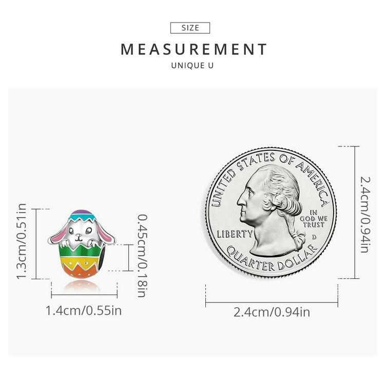 WOSTU 925 sterlingsølv dyr kanin påskeegg sjarm perle anheng passer originalt armbånd halskjede for kvinner smykker