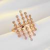 Luxury Glossy Spherical Link Big Rings  Rose Gold Color Fashion Natural Zircon Ethnic Bride Daily Jewelry  New