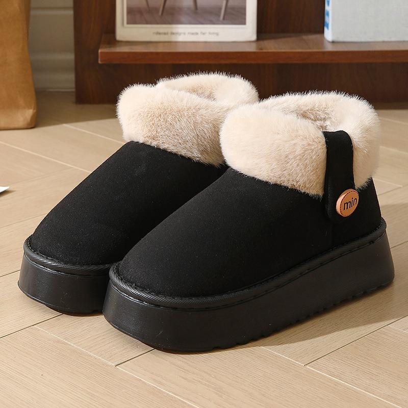 Slippers, Women's Versatile Snow Boots, Full-padded Cotton Shoes, Thick-soled Warm Shoes
