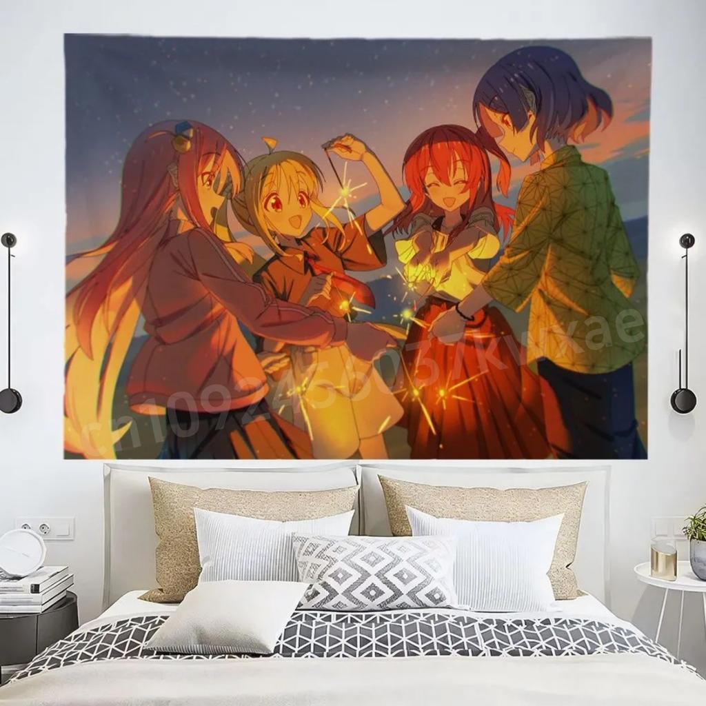 1PC the Japanese Anime Bocchi the Rock!  Hanging Tapestry  Background Cloth Decoration Bedroom Bedhead Dormitory Wall Tapestry