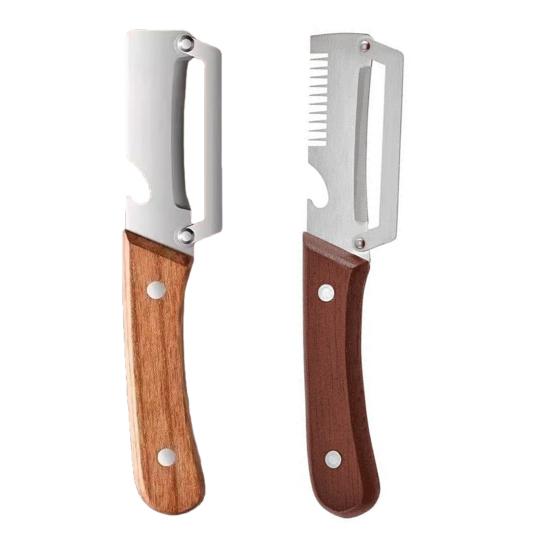 2Pcs Multifunctional Vegetable Ergonomic Peeler Peeler Stainless Wooden Handle Steel Blade Kitchen