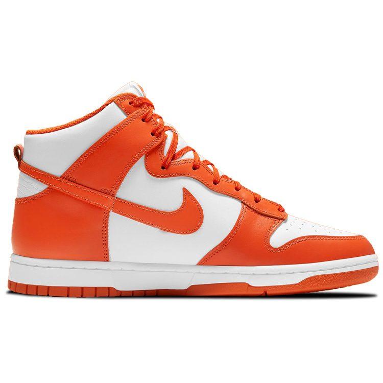 Nike Dunk Retro 'Orange Blaze' Leather High Top Skateboard Shoes Men's White Orange 2021 Edition DD1399-101