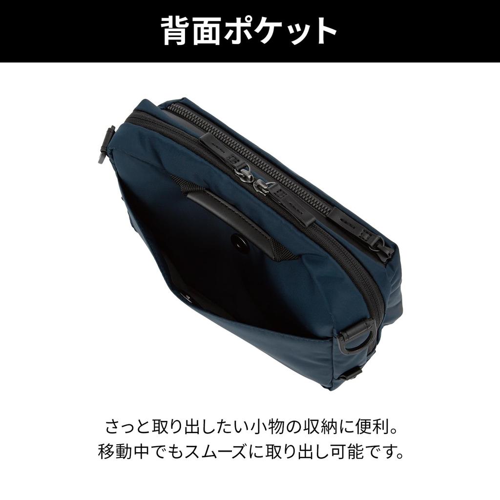 Metrex Shoulder Bag 4L Horizontal Lightweight Casual 19112 Navy [Ace Gene]