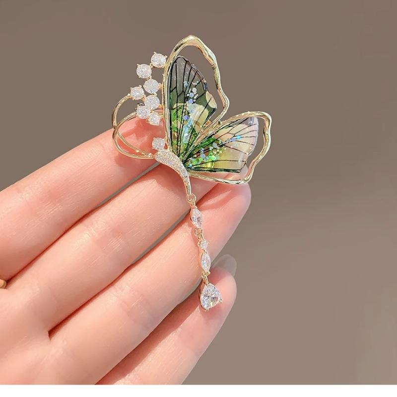 Wizard Of Oz Brooch Translucent Insect Tassel Butterfly Corsage Cheongsam Personalized Female