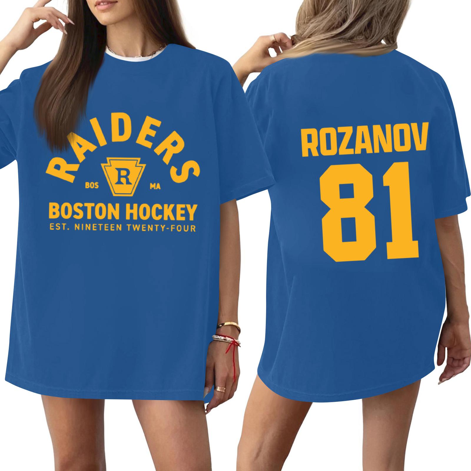 Raiders Boston Hockey Heated Rivalry T Shirt Rozanov 81 Oversized Fit Heated Rivalry Fan Apparel Heated Rivalry Sports Tee M синий