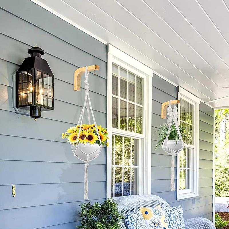 1/2Pcs Natural Wood Wall Plant Hangers Hanging Flower Pot Hook Nordic Flower Bracket For Lanterns Wind Chimes Balcony Home Decor