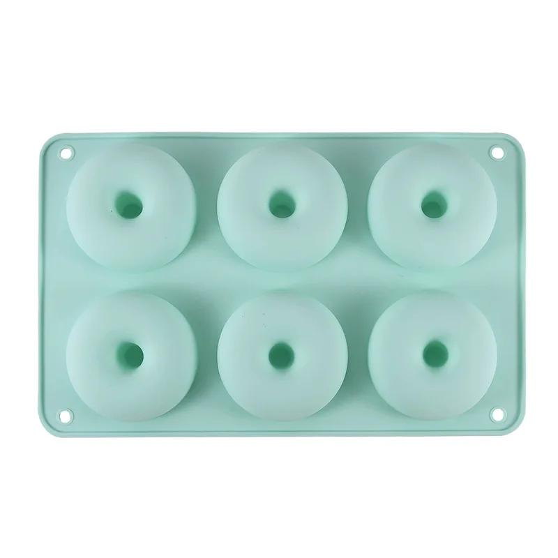 Heat Resistant Silicone Donut Mold for 6 Doughnuts Food Grade Silicone Bagels Pan for Baking Non Stick Mini Cupcake Mould
