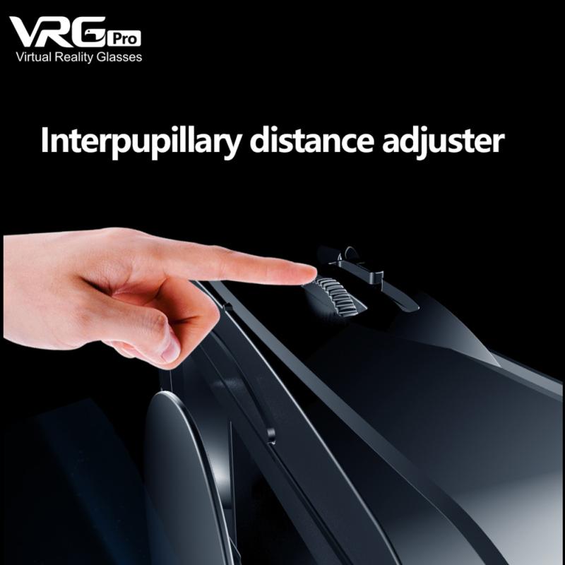 VRG Pro Blue-light 3D VR Headset Wide-angle Smart Virtual Reality Glasses Helmet For 5-7 Inch