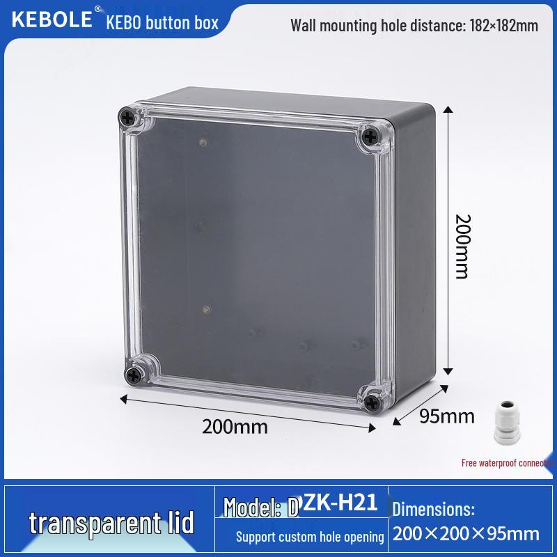 Transparent Waterproof ABS Plastic Junction Box for Indoor/Outdoor Power Supply & Monitor