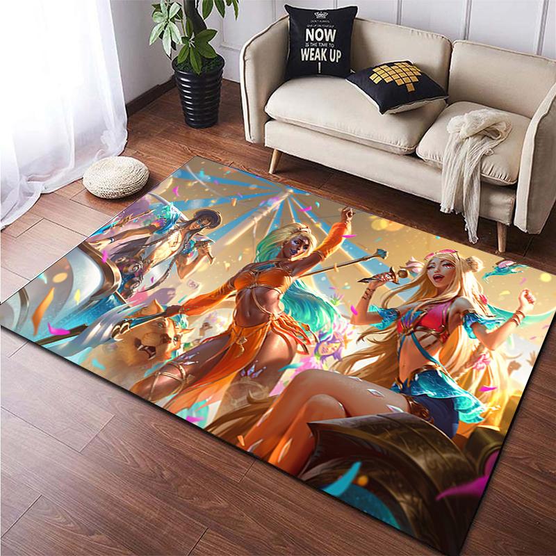 LOL KDA HD Printed Area Large Rug ,Carpet for Living Room Bedroom Sofa Decoration, Non-slip Floor Mats Dropshipping Alfombras