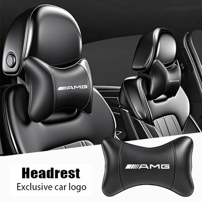 1 szt. Zagłówek fotelika samochodowego Poduszka pod szyję z logo marki do Mercedes Benz AMG W203 W206 W220 W205 W211 W212 W201 W168 W167 W169 GLA GLB GLC