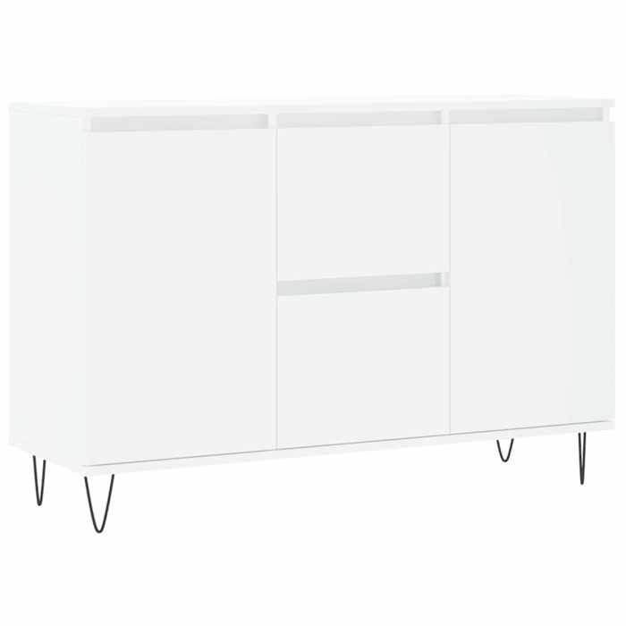 VidaXL Buffet, Armoire Latérale avec Pieds, Meuble de Rangement, Organisateur de Salon Salle de Séjour Intérieur, Blanc Bois 827204