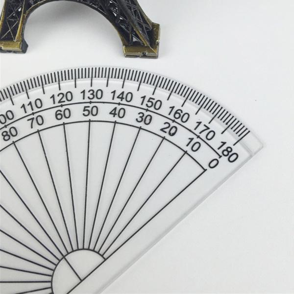 Set 4 Goniometri In Plastica Trasparente - 180 Gradi, Per Disegno Geometrico E Scuola