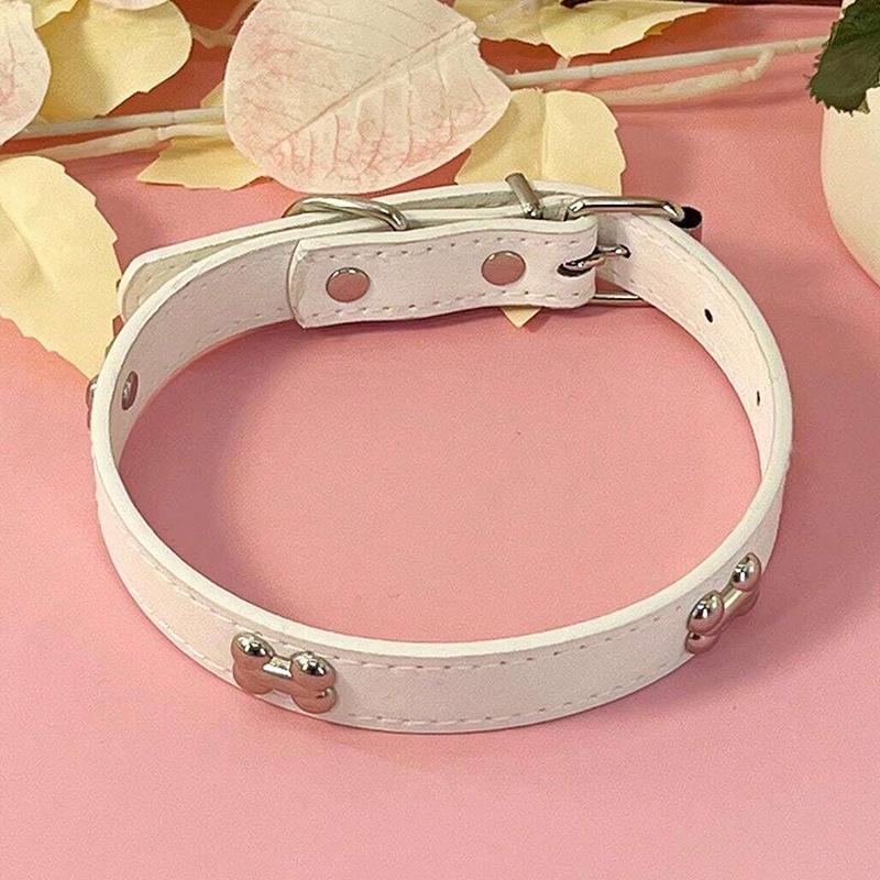 Leather No-Choke Pet Collar for Small and Medium Dogs and Cats