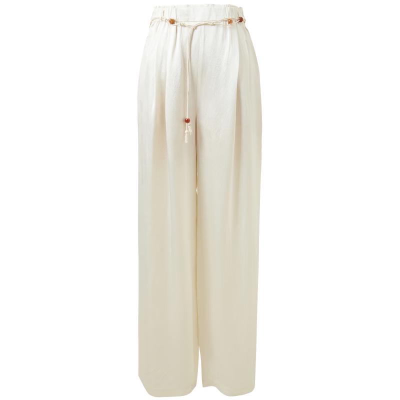 Sancai 2026 Spring Acetate Loose High-Waist Straight-Leg Pants M