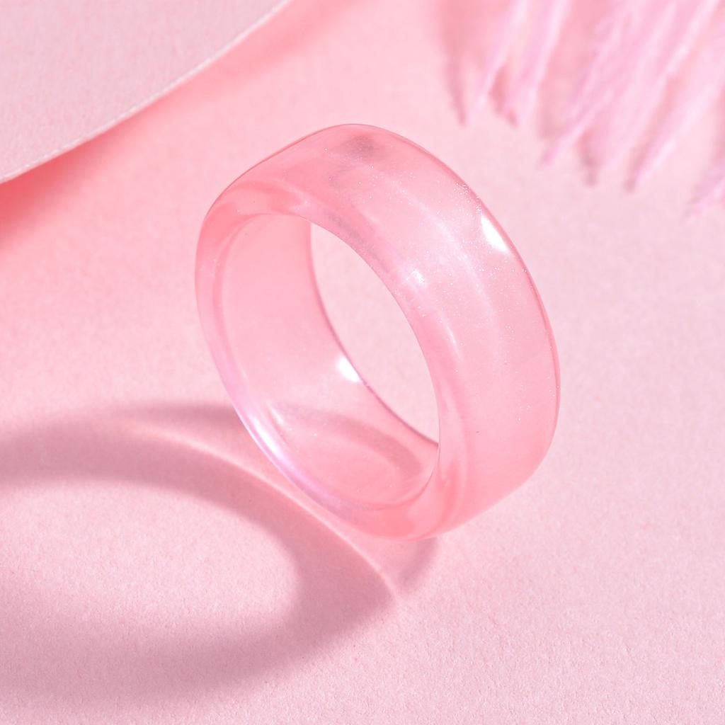 Hot Charm Colorful Transparent Rings Marble Pattern Geometric Resin Acrylic Rings for Women Jewelry Travel Gifts