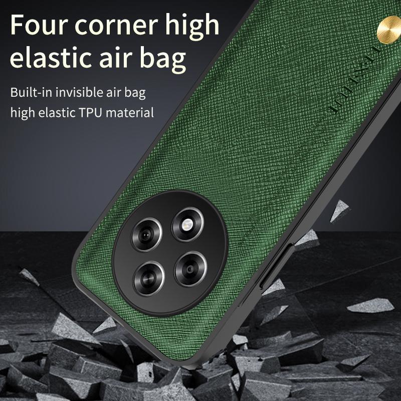 Luxuriöse echte klassische Lederhülle mit Textur für Oppo Reno12 Ultra Cover Schutzhülle Leichter Schutz Business Vollständige Schutzhülle