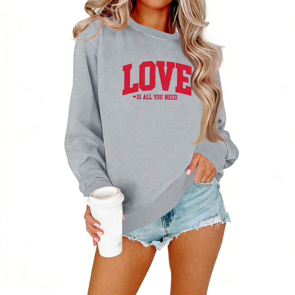 Ladies' Casual Women's Printed Round Neck Pullover Hoodie
