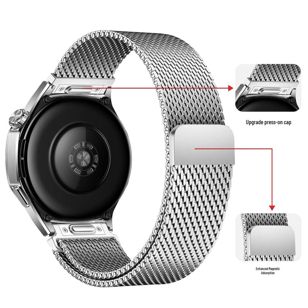 Huawei GT6/Watch 5 Press-Type Milanese Mesh Strap - Upgrade Version