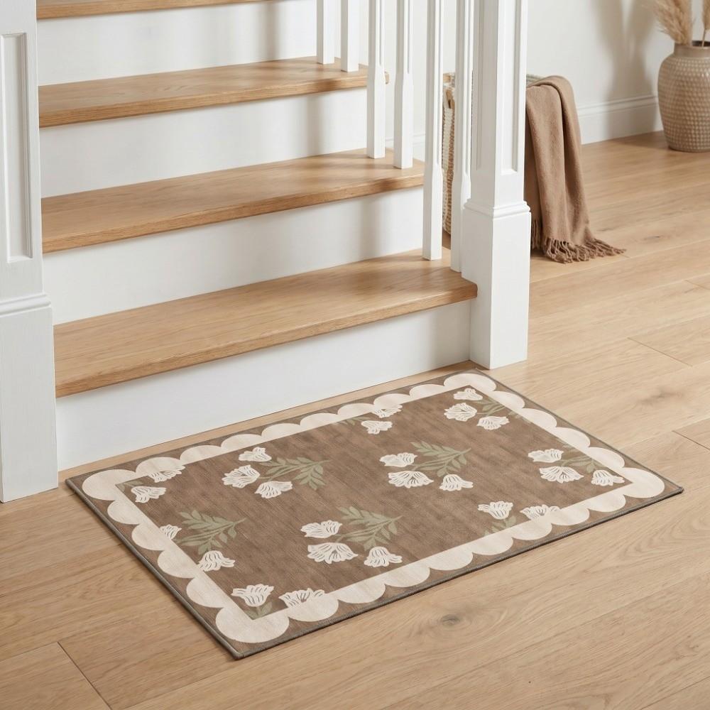 Anti Slip Floral Entry Doormat Retro Bathroom Door Pad Floor Mat Door Mats  Wet Areas