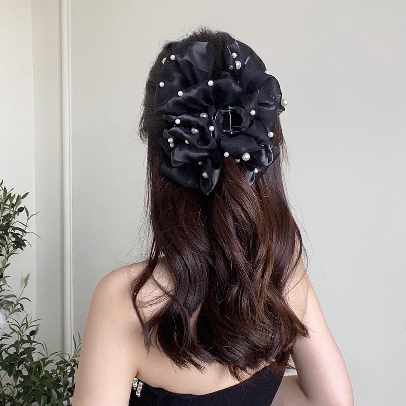 

Роскошная черная заколка-бант «Облако» - Модная, универсальная, большая заколка-крокодил