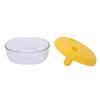 2 in 1 No Mess Snack Container Built in Silicone Finger Sleeve Leakproof Snack Box with Tight Silicone Gasket Yellow