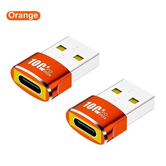 1/2/5Pcs USB To Type C OTG Adapter USB USB-C Female To USB Male PD100W Fast Charging OTG Connector For PC Macbook Samsung