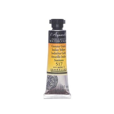 Watercolor Paint - Sennelier - 10ml Tube S1 - Indian Yellow - High Quality - Mixed