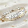 Dragon and Phoenix Fu silver bracelet for women, adjustable, new style with blooming flowers, wrist accessory, new Chinese style, daily wear