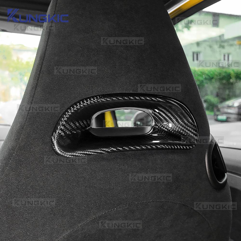 Real Hard Tricolor Carbon Fiber Sticker For Abarth 595/695 2012-2025 Car Sport Seat Back Trim Frame Interior Trim 4PCS/2PCS
