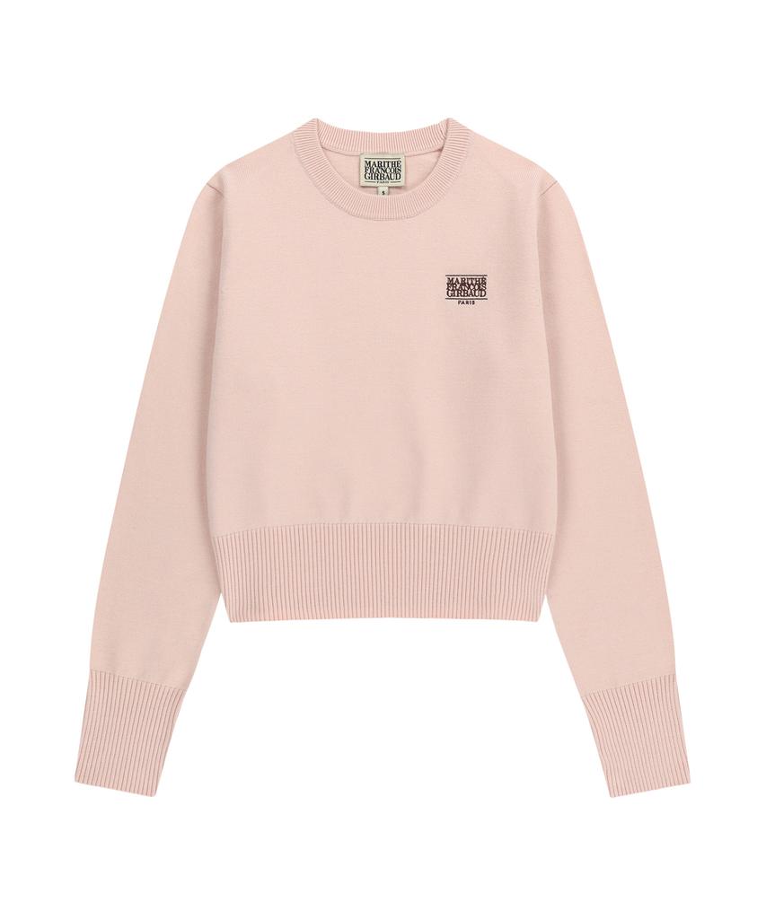 Malittepeulangsowajeobeo W Small Classic Logo Crop Knit Pullover Pink