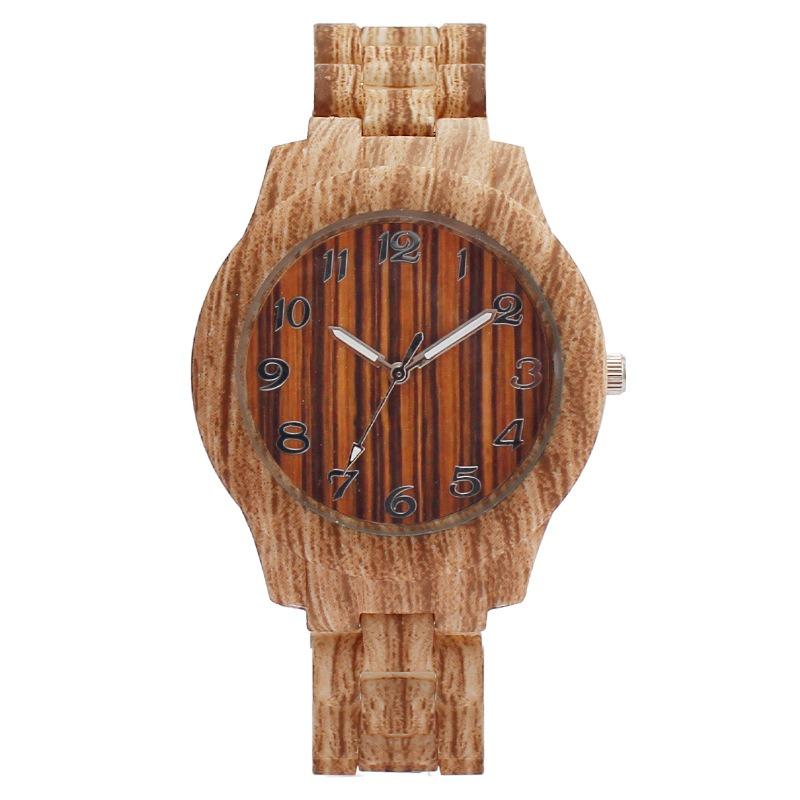 Trend fashion watch wood grain men's watch simple casual digital wood grain quartz watch manufacturer