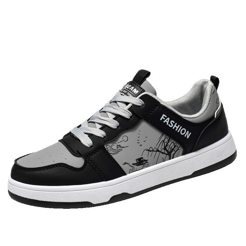 Men's Breathable Sneakers Casual White Shoes, Fashion Sports Shoes, Lightweight Athletic Shoes