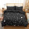 Set de lenjerie de pat Star Single, dublu, twin, Queen 2/3 buc Night Sky Husă de pat din poliester Set cuvertură pilotă pentru copii Lenjerie de pat Galaxy albastru închis