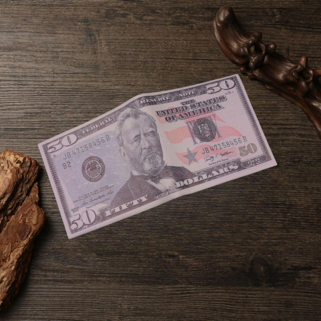 Unisexová krátká peněženka s kreativními vzory měn z různých zemí