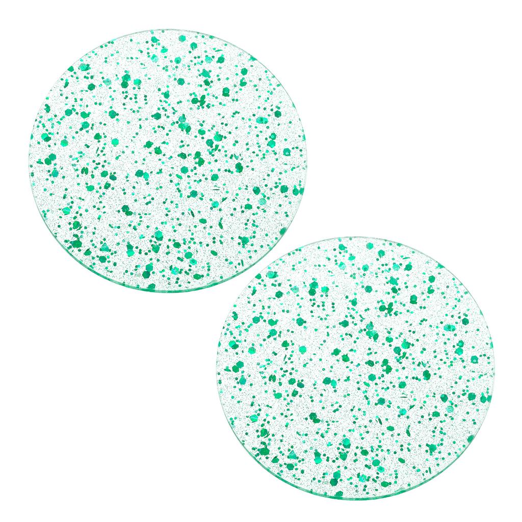 2pcs Foil Acrylic Cup Coasters Round Acrylic Drink Coaster Decorative Plates for Tabletop Protection Bar Home Decor