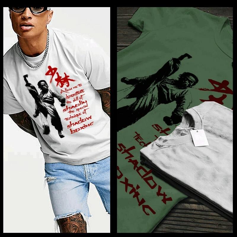 Kung Fu T-Shirt Martial Arts Buddha Monk Shaolin Karate Fighting King XL White