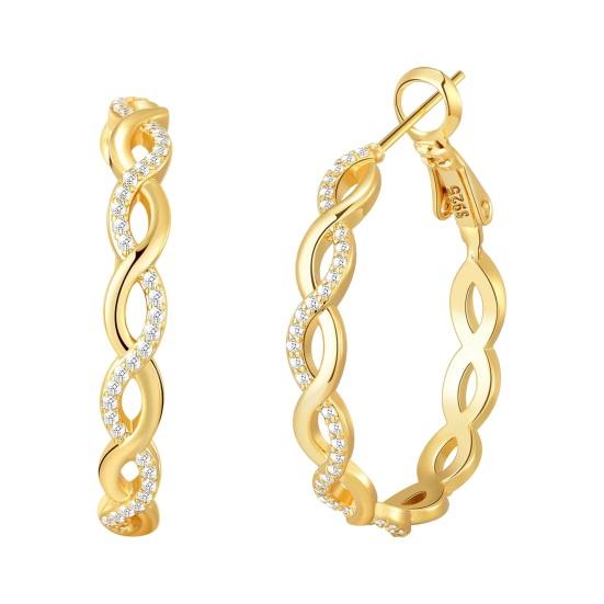 

1 пара женских сережек с круглыми ажурными стразами, украшение в виде витого кольца для ушей, для женщин, для свиданий, выпускного вечера золотистый